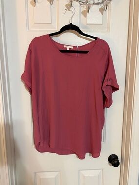 Maurices Dusty Rose Short Sleeve Blouse
